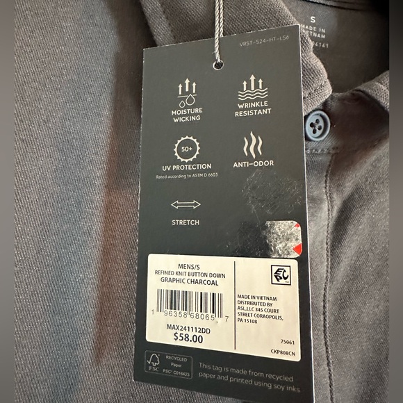 VRST Men's Gray Short Sleeve Shirt - Picture 3 of 4